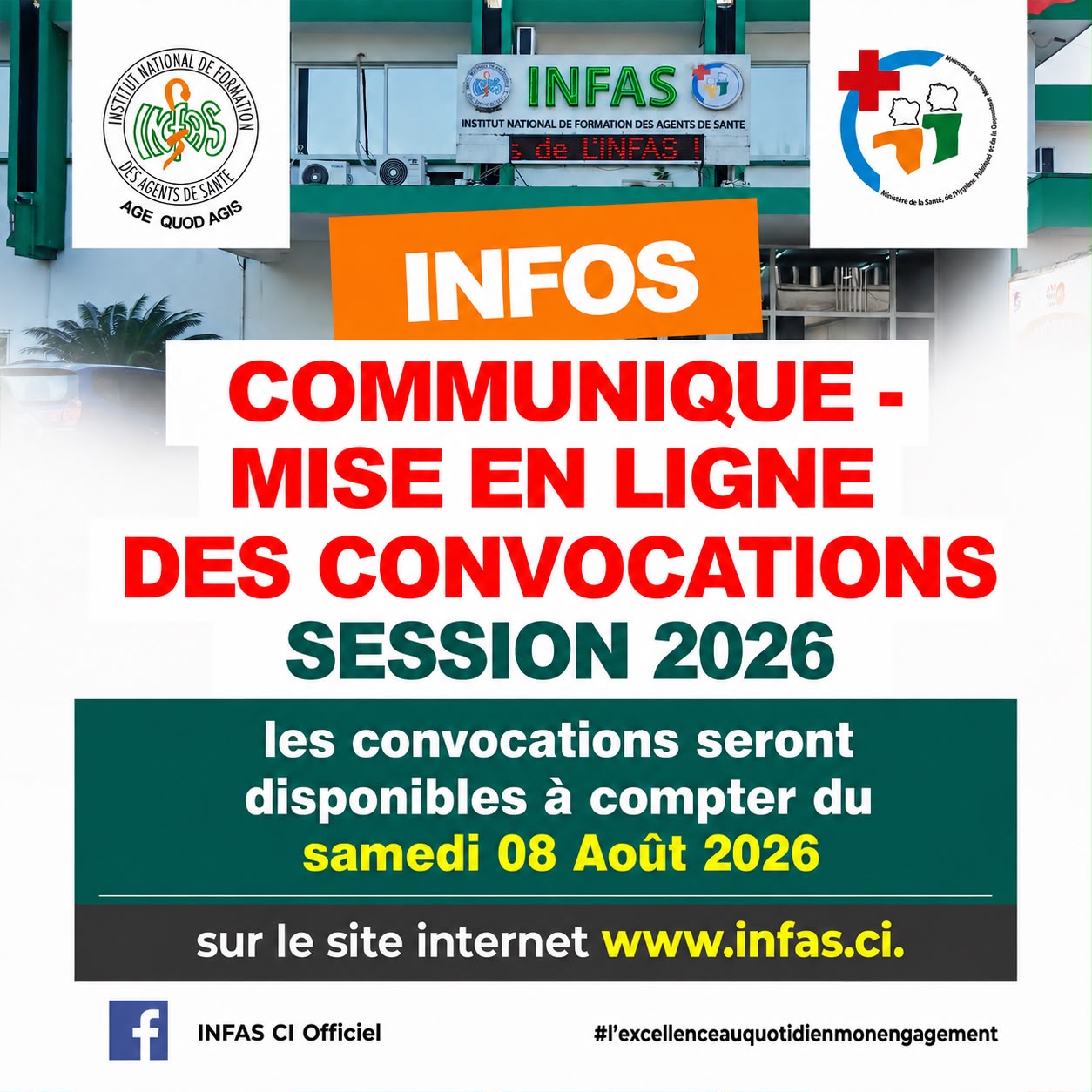 MISE EN LIGNE DES CONVOCATIONS SESSION 2026
